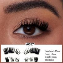 OEM Reusable Magnetic Lashes No Glue Needed Professional  3D Magnetic Eyelash 3-Step Press 1Pair Magnetic Eyelash Natural Long brown