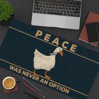 Large Gaming Mouse Pad with Humorous Peace Was Never an Option Print NonSlip Desk Mat 300x800x2mm