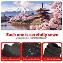 Large Cherry Blossom Mouse Pad with Stitched Edge NonSlip Natural Rubber Desk Mat for Gaming  Office 400x800x2mm