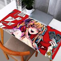 Gaming Mouse PadLarge Desk Mat Antislip RubberStitched EdgesRed Background Blonde Anime Girl Art Print Extended Office Mat 300x800x2mm