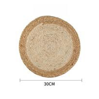 Bohemiški apvalūs pinti padėkliukai ant stalo Pintas karščiui atsparus neslystantis Austas vandens hiacintas Stalo padėkliukai Stalo dekoracija (as the picture,As Shown) beige