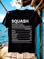 Funny Squash Nutrition Facts Parody Graphic Tshirt Graphi... S įvairiaspalvis