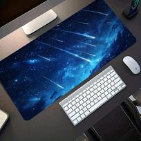 Large Gaming Mouse Pad Deep Blue Night Sky with Stars NonSlip Washable Rubber Base Desk Mat for Office Computer Desktop 300x800x2mm