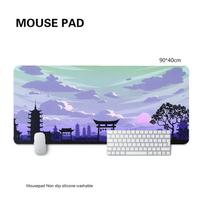 Sakura Scenery Mouse Pad Large AntiSlip Desk mat Rubber Gaming MousePads Durable Thick Seam Edge Suitable for Office and Gaming 30x80x0.2cm
