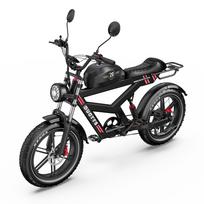 DUOTTS F20 20 colių visureigis retro riebalų padangų elektrinis dviratis su pagalba, 52V 27Ah, didžiausias nuotolis iki 130 km, didžiausia apkrova 150 kg, juodas. juoda