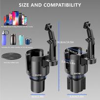Phone And Cup Holder For Car 2 In 1 Long Arm Cupholder Phone Mount Drink Bottles Stand 360-Degree Rotation Auto Accessories For juoda