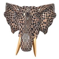 Elephant Head Resin Wall Hanging Art Handcrafted Decoration for Living Room Entryway Ornament bronza