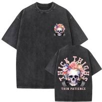Girls Who Eat Training Club Skeleton Gym Pump Cover T Shirts Washed Vintage Men Women Funny Fitness Casual Oversized T-shirts Daily Wear Cool Top L