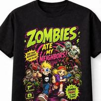 Zombies Ate My Neighbors Retro Horror Gaming Unisex TShirt M yellow