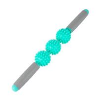 Massage Roller Stick with 46086 Spiky Balls Fascia Muscle Cellulite A žalsvai mėlyna