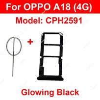 Sim Card Slot Reader Adapter For OPPO A18 A38 A40 A40M 4G CPH2591 CPH2579 CPH2669 Sim Card Tray Holder Replacement Repair Parts A18 (4G)-Black