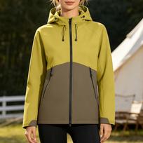 Softshell Lauko Striukė Vėjui atspari Vandeniui atspari Lengva Striukė su Gobtuvu Vyrams ir Moterims Tinka Žygiams, Stovyklavimui, Sportui ir Laisvalaikiui XL geltona