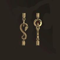 Giant Twin Snake Hook Necklace & Bracelet Connector - Chinese Style DIY Bead Stringing Clasp gray