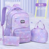 Elementary School Bag For Girls, Grades 1 To 6 For Girls, Large-Capacity Waterproof Three-Piece Backpack And Spine Bag.