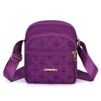 Water embroidery nylon women's bag shoulder bag Middle-aged mother bag Crossbody casual cloth bag printed backpack a pack violetinė