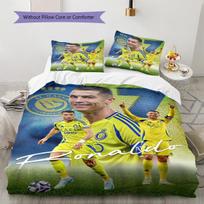 Ronaldo Rašto Patalynės Komplektas Antklodės Užvalkalas Pagalvės Užvalkalas Namų Dekoras Dovana (1 * antklodės užvalkalas + 2 * pagalvės užvalkalai, be šerdies) 135x200cm