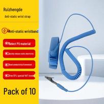 RUIZHENGDE Anti-static Wired PU Wrist Strap mėlyna