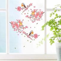 Birds Branch Window Clings Nelipnūs vinilo lipdukai Gražūs stiklo lipdukai