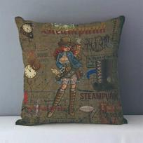 Europos stiliaus vintažiniai steampunk raštai spausdinta jauki sofos pagalvės užvalkalas namų dekoratyvinės pagalvės x patalynės pagalvės užvalkalas J 50x50cm raudona
