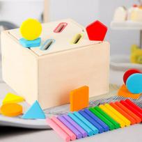 Teaching aids early education box baby cognition color shape matching building block children surprise action training toy