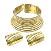 Afrikietiški Choker Kaklo Papuošalai Apyrankės Rinkinys Teminiam vakarėliui juoda