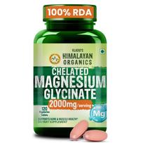 Vlado's Himalayan Organics Chelated Magnesium Glycinate 2000mg Supplement for Muscle Recovery & Sleep 120 Veg Tablets
