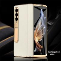 For Samsung Galaxy Z Fold 5 Case Full Coverage Hinge Protection Cover Fold 4 3 Premium Leather Cases Tempered Screen Protector For Galaxy Z Fold5