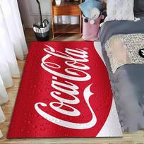 Red Carpet with Coca-Cola Logo Design and Water Droplets Texture  Suitable for use as an anti-slip for living room bedroom sofas 40x60cm( 15x23in ) gray