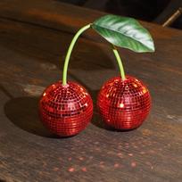 Cherry Disco Ball Decor for Wall and Home Decor,Can Hang on the Wall Cherry Disco Balls,Pink Fruit Disco Decor (Red,10cm) raudona