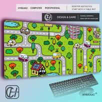 HYBXAXC Kids City Road Map XXL Mouse Pad Nonslip Gaming Desk Mat for Boys Educational Play Mat 800x400x2mm