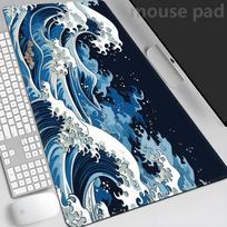 The Great Wave off Kanagawa Mouse Pad Large Desk Mat Keyboard Ergonomic Office Rubber PC Nonslip Antifray Home Custom 800x400x2mm