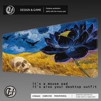 Van Goghs Starry Night and Lotus Design Mouse Pad Computer Offices Mousepad Antislip Playmat for MTG DTCG CCG Trading HYBXAXC 800x400x2mm