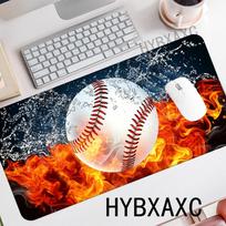 HYBXAXC Fire Water Baseball Desk Mat Gaming Mouse Pad NonSlip Large for Office Home PC Gamer Computer Keyboard Mat Desk Pad 400X800X2MM