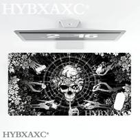 HYBXAXC Horror Skeleton skull Mouse Pad Black and white Design Game Rubber Antislip Gaming Keyboard Long HD Printing Desk Mat 800x400x2mm