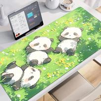 Cute Panda Mouse Pad Large Gaming Nonslip Gamer Keyboard Seamed Edge Mousepads Laptop Tablet Mat Mini Mousepad XXL PC Playmat 400x800x2mm