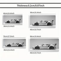Cool Sports Car White Minimalist Large Gaming Mouse Pad Nonslip Stitched Edge Rubber Computer Laptop Keyboard Mats for Offices 800x300x2mm