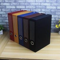 A4 Leather Document Archive Box, 8CM Spine, Large Capacity Storage tamsiai ruda spalva