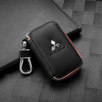 vhcp9 1PC Leather Key-Wallet Auto Emblem Car Key-Bag Multi Key-Case Key-Holders For Mitsubishi Asx Lancer Pajero Outlander L200 Delica