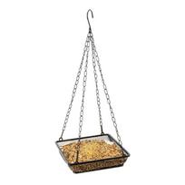 Metal Mesh Hanging Bird Feeder Large Capacity Square Bird Suspended Feeder with Hook Bird Feeding Tray Balcony juoda