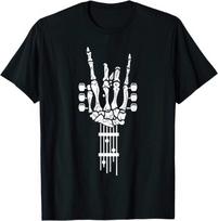 Rock N Roll Skeleton Guitar Rock Music Heavy Metal Punk Emo T Shirt S