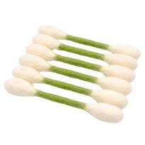 6 Pack Cat Qtip Toy with Catnip Felt Cotton Swabs Kitten Chew Dental Teething Ropes for Boredom Exercise & Digestive Aid žalia