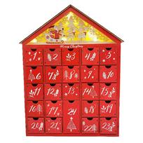 Wooden Christmas Advent Calendar House Shaped Countdown Calendar with 24 Drawers Countdown to Christmas Gifts for Kids China Mainland