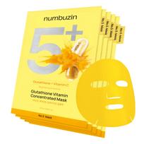 Numbuzin No. 5 Mask |  Glutathione and Vitamin C | Reduces pigmentation and improves skin tone | Gentle and non-irritating | 5 masks 1set (5pcs) geltona
