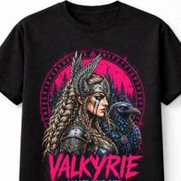 Valkirija Vikingų Kariė Varnas Skandinavų Mitologija Unisex Marškinėliai 4XL gray