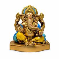 Lord Ganesha Idol for Home & Temple | Premium Golden & Multicolor Ganesh Ji Murti | Decorative Spiritual Statue for Pooja Room,