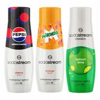 Zestaw 3 Syropów Do Wody Sodastream Pepsi Max Cherry + Lemon Lime + Mirinda