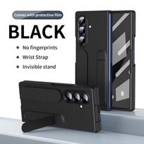 Wristband Skin-touch Case For Samsung Z Fold 8 7 6 5 4 3 Invisible Bracket with Tempered Glass Screen Protector Shockproof Cover Galaxy Z Fold3 5G juoda