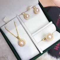 Princess Diana-Inspired Freshwater Pearl Necklace Set - Three-Piece Elegant Pearl Jewelry for Women No Chain, No Box