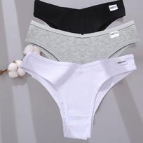FINETOO Solid Colors Moteriškos medvilninės kelnaitės Seksualus apatinis apatinis apatinis kelnaitės bikinio kelnaitės M
