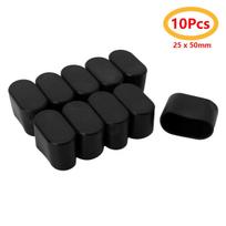 Grindų apsauga 10 vnt. Kėdės kojų dangteliai Guminiai baldai Stalo kojų galų užvalkalai 20*40mm 10Pcs Oval Shape juoda